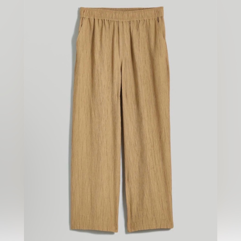 Madewell Crinkled Wide Leg Pants Cream Tan Women’s Small Pants
